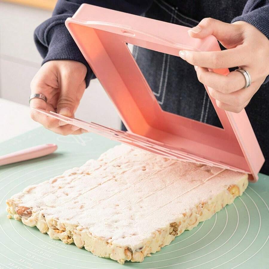 1 Set Snowflake Shaped Baking Mold, Non-Stick Homemade Peanut Brittle Tools, Baking Tray - Pink - View 1