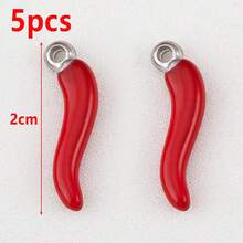 5pcs Stainless Steel Chili Pepper Pendant, Suitable For DIY Necklace, Bracelet, Earring Jewelry Making - 5pcs - View 13