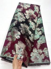5 Yards/1 Yard Floral Jacquard Lace Fabric, 2026 New Soft Non-Wrinkle Shiny Sewing Fabric For French/African/Nigerian Party, Evening Dress, Women's Dress, Home DIY Decor, Blue, Red, Yellow, Green - A - 查看 18