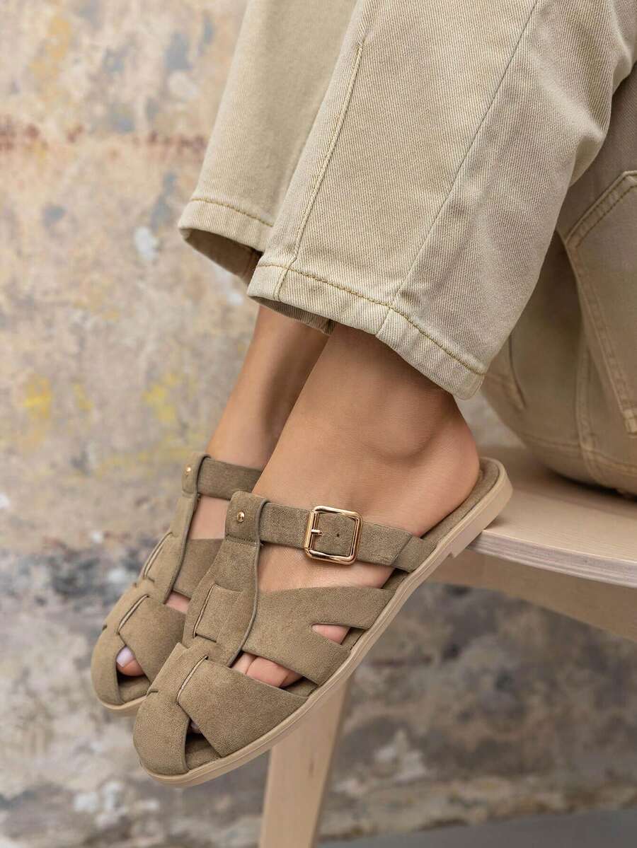 Mulas Pescador en Suédine y Boucle Dorée – Confort y Elegancia Citadine - Verde - Ver 1