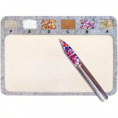 KLONKEE وسادة الخرز مع ملعقة الخرز والشبكات المنفردة المثالية والمستقرة والناعمة لصناعة المجوهرات والحرف اليدوية، تشمل ملعقة الخرز والوسادة القطنية المانعة للانزلاق، مناسبة لهواة الخرز وعمال سلاسل الخرز