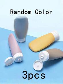 3pcs Refillable Silicone Travel Bottles, Leak-Proof Squeezable Silicone Travel Containers, Silicone Travel Bottle Set For Cosmetics, Shampoo And Other Liquids, Reusable Leak-Proof Containers, Practical Travel Bottle Set, Travel Toiletry Bottles, Travel Shampoo Containers, PP Material Lotion Bottles, Travel Essential, Portable Accessory Storage - Multicolor - View 16
