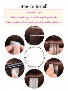 150grams Tape In Hair Extensions Human Hair,#60 Platinum Blonde 16-26inch,20Pcs/50Grams,100% Brazilian Remy Tape Ins Real Human Hair Extension,Christmas Birthday Gift For Women, Perfect For Daily Party & Wedding Use, 4-5 Packs To Add Length & Volume - S1B - 查看 7
