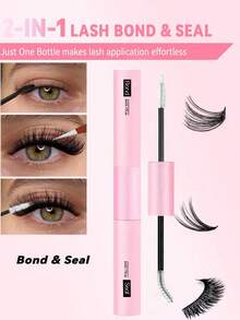 Waloshow Sanishi Lashes Eyelash Curler, 240 Clusters, D-Shaped Curling, 30D 40D 50D 80D 100D 12-18mm Length, Individual Eyelash Curler, DIY Eyelash Curler, Thin & Thick Stem Eyelash Curler, With Applicator, Eyelash Glue & Sealer, Eyelash Curler Set - Black - View 9