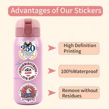 50pcs High Quality Glossy Paper 250th Anniversary Of US Independence Commemorative Stickers, Asymmetrical Shapes, Self-Adhesive, Suitable For Laptops, Water Bottles, Phones, Notebooks, Photo Albums, Bumpers, Skateboards, Luggage And Holiday Decorations - Multicolor - View 9