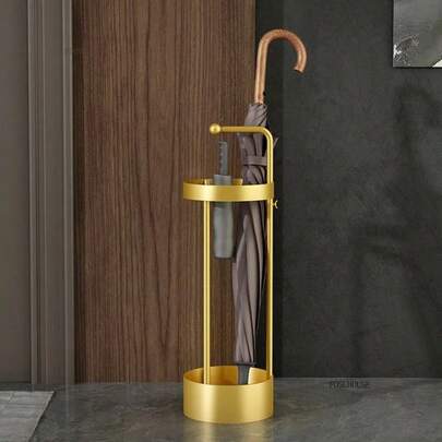 1 pieza Soporte moderno de metal para paraguas, diseño de moda, adecuado para el hogar y el vestíbulo del hotel, organizador creativo de almacenamiento de paraguas, adecuado para colocar en la entrada