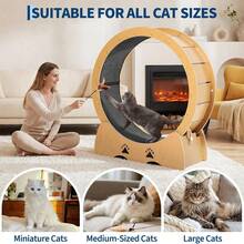 Beaully 34inch Cat Wheel Treadmill, Large Cat Exercise Running Wheel With Carpeted Runway, Fitness Weight Loss Device For Kitty's Longer Life - 原木色 - 查看 7