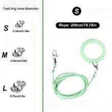1 件弹性鸟类牵引绳、鹦鹉飞行绳、释放绳、带腕带的延长绳、轻便且无害、宠物鹦鹉飞行组合套装（不包括腿环） - 彩色 - 查看 29