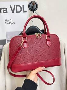 Túi xách vỏ sò dập nổi thời trang châu Âu và Mỹ mới năm 2025, phù hợp cho các cô gái tuổi teen, nữ sinh viên đại học, nhân viên văn phòng, thích hợp cho công sở, trường học, đi làm, kinh doanh, đi lại, hoạt động ngoài trời, du lịch, dã ngoại. - Đỏ - Xem 9