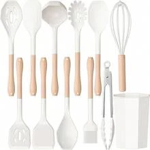 Non-Stick Silicone Cooking Utensils With Stainless Steel Handle - Nhiều màu - Xem 8