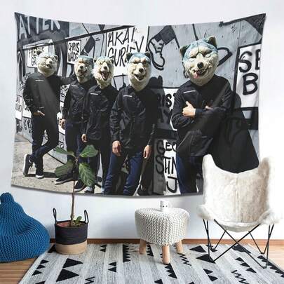1件装“使命必达”说唱歌手主题挂毯 - A2尺寸，柔软毛巾布面料，鲜艳的人像设计，适合阅读角、舒适角落、露营等场合，亦可作为礼物赠送（无需用电）。独特的装饰品，易于悬挂 - 嘻哈乐迷生日、圣诞节、万圣节、节日、情人节、音乐节的理想之选 - 无需用电，高品质印花，不易褪色。