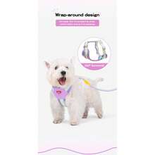 反光舒适背心式狗狗胸背带，前后各有两个牵引绳连接点，可调节加厚宠物背心，适合小型至大型犬。 - 彩色 - 查看 8