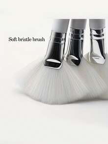 1/2 Stück duftfreie, nicht-reizende fächerförmige weiche Nylon Makeup Pinsel, sanft für normale Haut, tragbarer Mini Schaum-Reinigungspinsel, geeignet für präzise Hautpflegeroutine, Gesichtswaschpinsel - Verschiedenfarbig - Übersicht 3