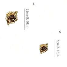 1件/2件/3件装奢华金色玫瑰热转印贴纸，3D热敏打印DIY工艺品材料，适用于T恤、牛仔裤、毛衣、手提包、枕头、靠垫等。 - L+S - 查看 2