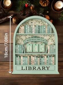 2D复古阅读追踪器，年度读书记录装饰——这款阅读追踪器最多可记录999本书。带底座，需自行组装。适用于办公书籍、现代书籍，结构坚固，可作书架装饰、送给爱书人的礼物、书籍展示和收纳、书架计数展示以及阅读挑战礼物。适合读者、教师、作家和所有爱书人士。 - 多款 - 查看 4