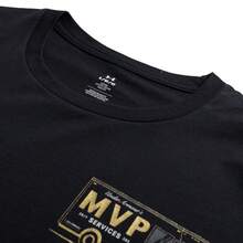 Under Armour 男士 UA MVP Services 短袖健身训练跑步圆领印花休闲运动T恤 1384288-001 - 黑色 - 查看 3