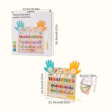 Juguete educativo de madera para niños, 2 en 1 o 3 en 1, con cuentas magnéticas para escritorio, herramienta de enseñanza numérica de matemáticas de suma y resta con los dedos - Multicolor - Ver 15