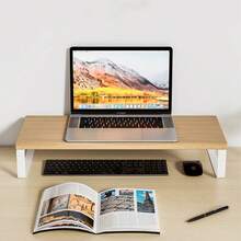 1pc Desktop Computer Monitor Stand, Adjustable Height Monitor Riser And Laptop Stand With Storage And Display Function, Suitable For Dorm Desk, Office Desk And Student Workstation, Effectively Organize Items And Improve Space Utilization - Rectangle - View 10
