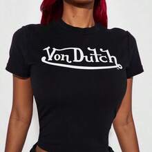 New European And American Street Style Printed Short-Sleeve T-Shirt Top - màu đen - Xem 3