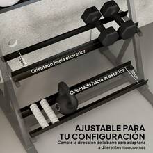 Sportnow Estante para mancuernas de entrenamiento de fuerza - Negro - Ver 6