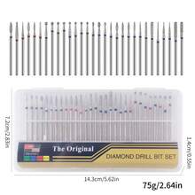 30pcs Nail Drill Bit Set, Nail Grinding Heads, Russian Cuticle Removal, Nail Polishing Bits, Full Box - Silver - View 10