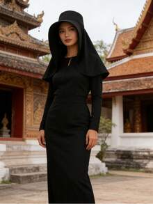 1. Women's Full-Face Sun Hat, Shawl Sun Hat, Breathable Material, Integrated Neck Guard, Buckle Shawl Hat, Beach Sun Hat, Outdoor Hat, Muslim Headscarf, Daily Wear Hat - Multicolor - View 8