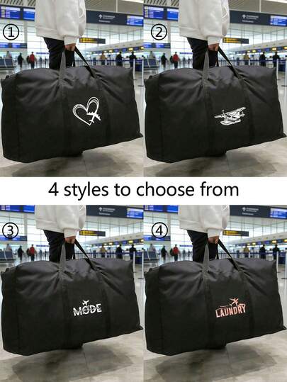 4pcs Foldable Large Capacity Travel Tote Bags, Waterproof Lightweight Nylon Material With Airplane Print, Suitable For Carrying Luggage, Travel Essentials, Moving Items And Gym Gear, Ideal For Travelers, Students, Moving Families, Fitness Enthusiasts And Gifts, Perfect For Airport Travel, Weekend Getaways, Moving Day And Gym Activities, Collapsible To Save Space, Multifunctional As Travel Tote And Luggage Storage Bag Travel Bag Luggage Bag Duffle Bag Overnight Bag Carry On Bag Summer Vacation Essentials Travel Stuff Packing Cubes Travel Summer Accessories