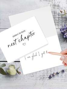 1pc "Here's To Your Next Chapter" Good Luck Card With Envelope - Versatile Greeting Card For New Job, Retirement, Divorce & Moving - Perfect Gift For Coworkers, Friends & Family, Blank Inner Page For Writing - A - View 4