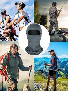 Máscara de esquí unisex tipo pasamontañas, bufanda de esquí resistente al viento, transpirable y con protección UV, color gris - Gris - Ver 6