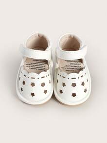 Infant/Toddler Girls' Summer Sandals, Non-Slip Rubber Sole Breathable Walking Shoes, 6-12 Months Infant Slippers - White - View 4