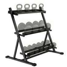 Sportnow Estante para mancuernas de entrenamiento de fuerza - Negro - Ver 11