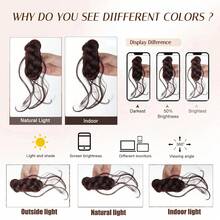 1 búi tóc giả hình râu rồng, tích hợp dây buộc tóc, búi tóc giả tự nhiên bồng bềnh, kiểu tóc búi cao cài kẹp. - Dark Brown - Xem 8