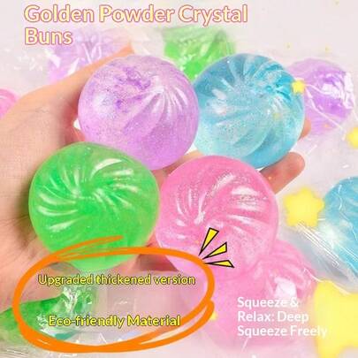 1pc 2026 New Creative Stress Relief Crystal Bun Squeeze Toy, Realistic Bun Squeeze Stress Relief Toy, Soft Gel Bun Squeeze Toy For Teens, Ideal For Relaxation, Interaction, Gifts For Boyfriend/Girlfriend, Birthday, Party, Perfect Gift