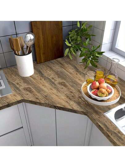 1 Roll Removable Wood Grain Vintage Style Wallpaper, PVC Material, Suitable For Bedroom, Living Room, Home Decor, Furniture Renovation, DIY Easy Installation, 17.7inX39.3/118.1/196.8in