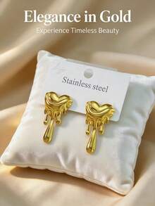 Sturdy And Durable Stainless Steel Earrings, Golden Geometric-Shaped Stainless Steel Jewelry, Ladies' Earrings, Pituitary Earrings, Gold-Plated Hinge Round Earrings, Bamboo, Texture, Diamond Cutting, Hexagon, Square, Circle - Multicolor - View 6