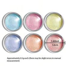 6 Colors Nail Powder Set, French Manicure, Nail Tips, Odorless Faux Pearl Micro-Gloss Mirror Effect Pigment, Suitable For DIY Nail Art And Nail Design, Simple Nail Art Techniques - 彩色 - 查看 3