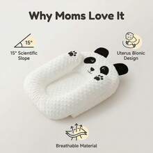 2件套新生儿0-3岁防吐奶倾斜枕，透气婴儿防呛奶溢卧喂奶睡眠垫 - 彩色 - 查看 9