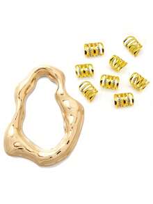 9pcs/Set New Fashionable Asymmetric Silk Scarf Clips + Seamless Muslim Hijab Clips - Multicolor - View 6