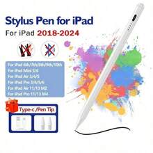 兼容 Apple Pencil,适用于 iPad Air 11、5、4、3、M3、M2、A16、iPad Pro 13、第 11 代、M5、M4、12.9 英寸触控笔、10、9、第 9 代、第 10 代、iPad mini 6、7、10.9 英寸触控笔 - 彩色 - 查看 3