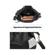 Large Capacity Handbag For Women, Elegant Top Handle Boston Bag With Premium Faux Leather, Chic Textured Commuter Satchel With Multi-Pockets, Fast Shipping From CA Fits Tablet - màu nâu - Xem 4
