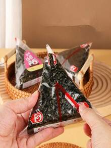 100pcs Triangle Onigiri/Rice Ball Packaging Bags, Double-Layer Seaweed Pattern Rice Ball Packaging Bags - Disposable Sealed Rice Ball Preservation Bags - View 9