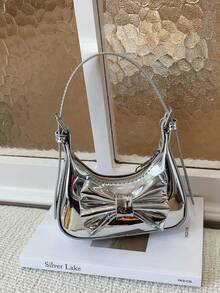 Laser Bowknot Mini Handbag, Mother-Daughter Matching Underarm Small Bag Accessory - A - View 16