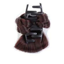 Clip de pelo falso para moño bajo, accesorio de pelo trenzado para moño, pieza de pelo para chignon, moño de pelo falso estilo chino - Dark Brown - Ver 11