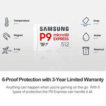 Samsung Micro SD P9 Express Card Up To 800MB/S Read Speed Compatible With Nintendo Switch 2 Laptop Computer Digital Camera Smartphone Tablet Action Camera Handheld Game Console 256GB 512GB TF Game Storage Card MicroSD - View 10