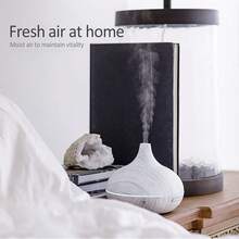 550ml White Wood Grain USB Humdifier Fragrance Machine Essential Oil Sprayer Ultrasonic Remote Control Air Purifier - Mist - View 2