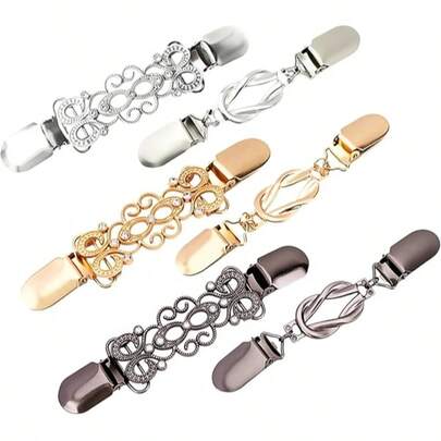 6pcs Vintage Sweater Clips, Cardigan, Shirt And Dress Waist Cincher, Shawl, Vest And Top Fastener, Elegant Waist Cinching Accessory For Women And Girls