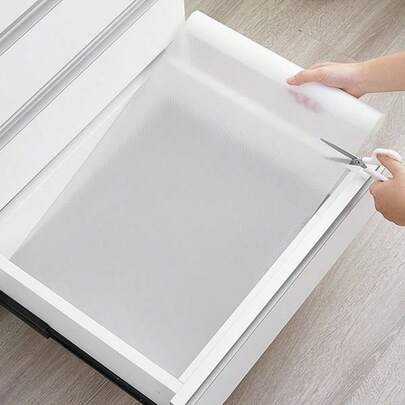 1 Roll - 11.8*118 Inches Shelf Liner, Drawer Liner, Cabinet Liner. Semi-Transparent EVA Material Is Waterproof, Moisture-Proof, Mold-Proof, Oil-Proof, And Slip-Proof. Thick And Durable, Washable And Reusable, Can Be Cut To The Required Size, Suitable For Shelf Liners, Kitchen Cabinet Liners, Shelves, Refrigerators, Drawers, Shoe Cabinet Liners - Non-Sticky