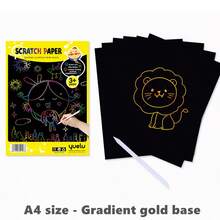 Zestaw narzędzi do malowania metodą Scratch Art, żywe, kreatywne dekoracje do domu DIY, idealny prezent dla miłośników rękodzieła, wysokiej jakości materiały, prezent artystyczny | Kartki dekoracyjne | Kolorowy papier do scrapbookingu - Wielokolorowe - Zobacz 16