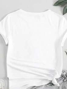Women's T-Shirt With A Print Of The 3 Wise Cats Accompanied By The Phrase "I Don't Know, I Didn't See, I Didn't Hear," A Fun Women's T-Shirt Style With Minimalist Black Artwork, A Modern And Relaxed Piece For Casual Looks, A Short-Sleeved Women's T-Shirt With A Humorous Theme, Perfect For Those Who Love Cats And Want A Striking And Personality-Filled Print. - 白色 - 查看 2