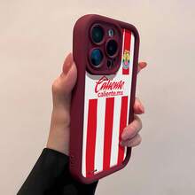 Camiseta de rayas rojas y blancas con logotipos y texto. Esta elegante funda es compatible con Samsung, Apple, VIVO, OPPO, , Transsion, ,  y Honor. Fabricada en silicona TPU, ofrece protección contra golpes y caídas, además de una sensación superior. Es un regalo ideal para familiares, amigos y seres queridos, y una opción perfecta para San Valentín y Año Nuevo. - Burdeos - Ver 4